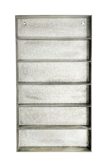 35.5&#x22; Distressed Gray Metal 6 Tier Wall Shelf
